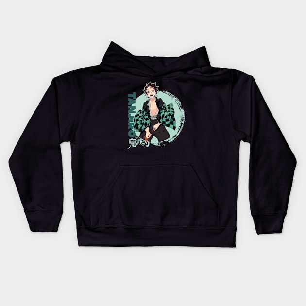 demon slayer - tanjiro Kids Hoodie by Magic Topeng